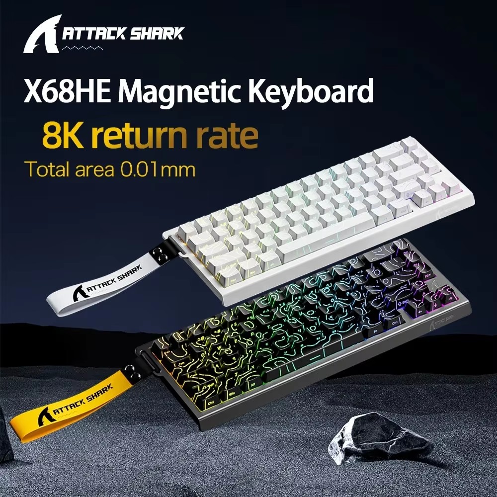 Tablet Accessories Gifts - ATTACK SHARK X68HE Teclado mecánico magnético
